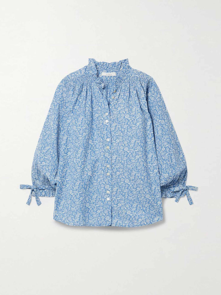 Blue floral blouse