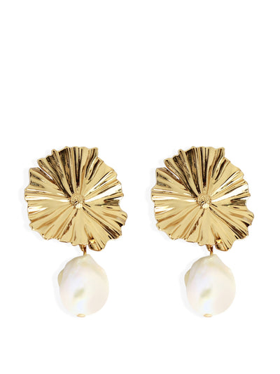 By Alona Gold pearl Amary earrings at Collagerie