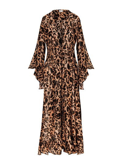 Evarae Leopard print Arna kaftan dress at Collagerie