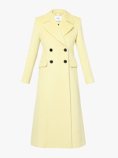 ERDEM Florence yellow Alpaca coat at Collagerie
