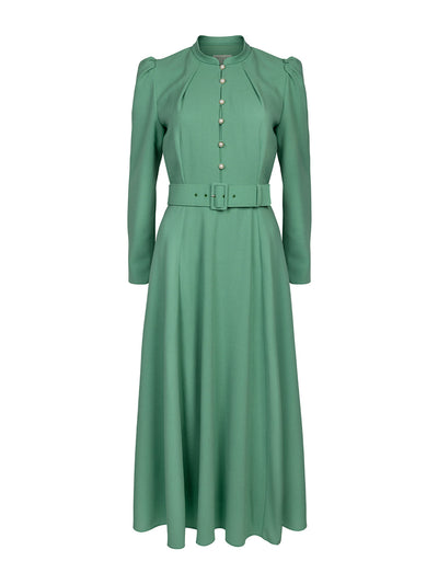 Beulah London Ahana pea green dress at Collagerie