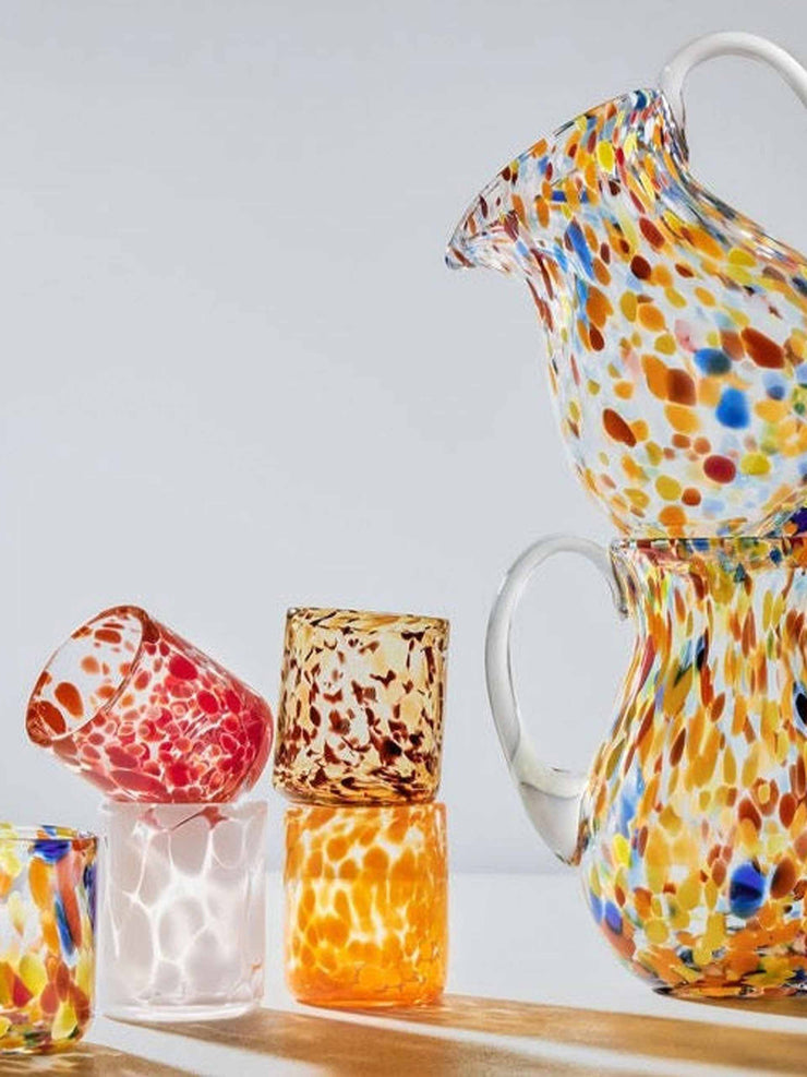 Orange blown glass tumbler