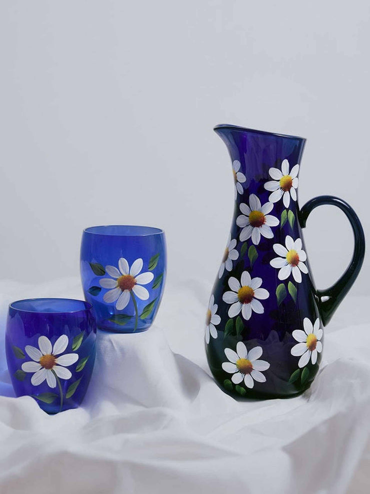 Daisy cobalt blue large water jug