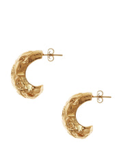 Gold fragmented amulet hoop earrings