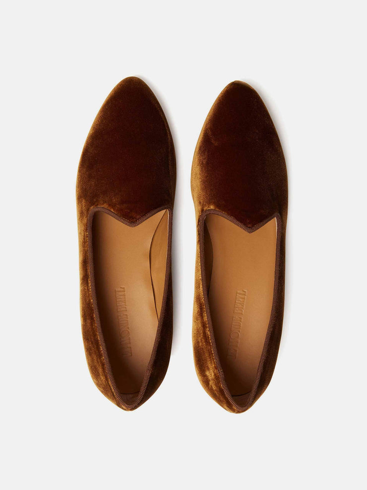 Amber velvet Venetian slipper