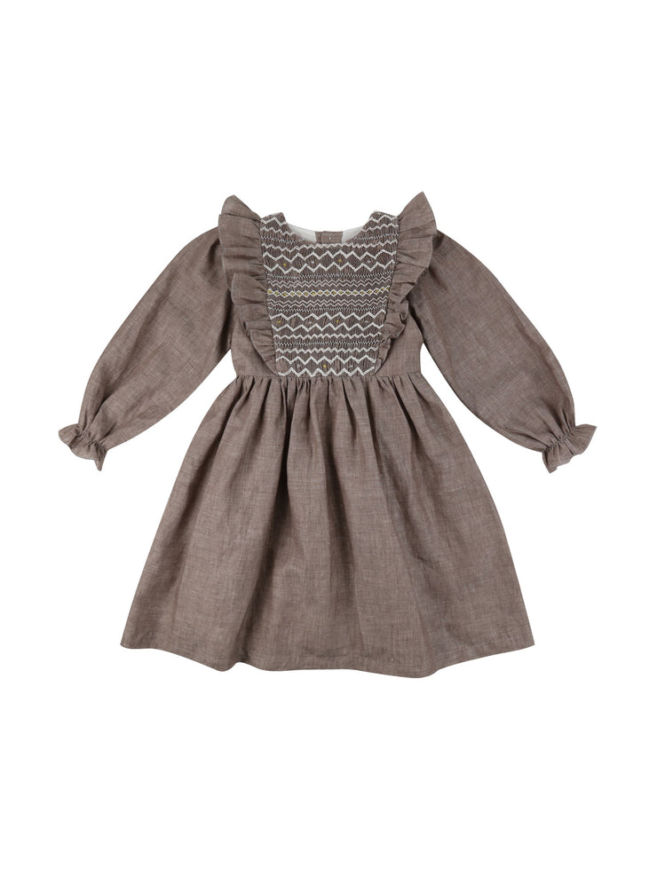 Lightweight linen Smock London kids dress for girls with a spring in their step. Collagerie.com