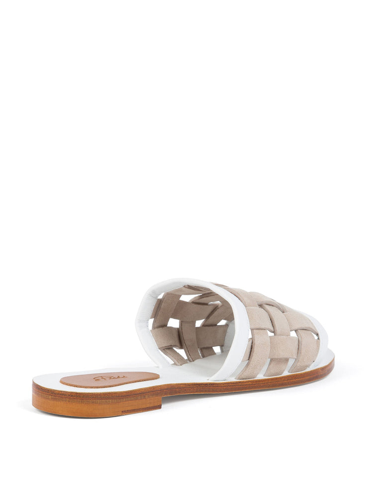 Beige white lounger slides