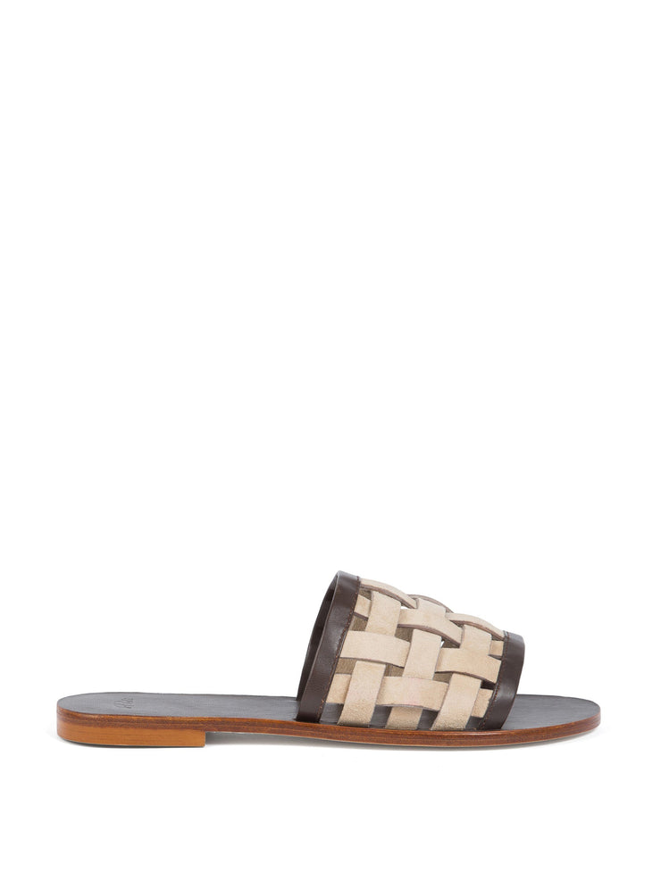 Beige and brown Lounger slides