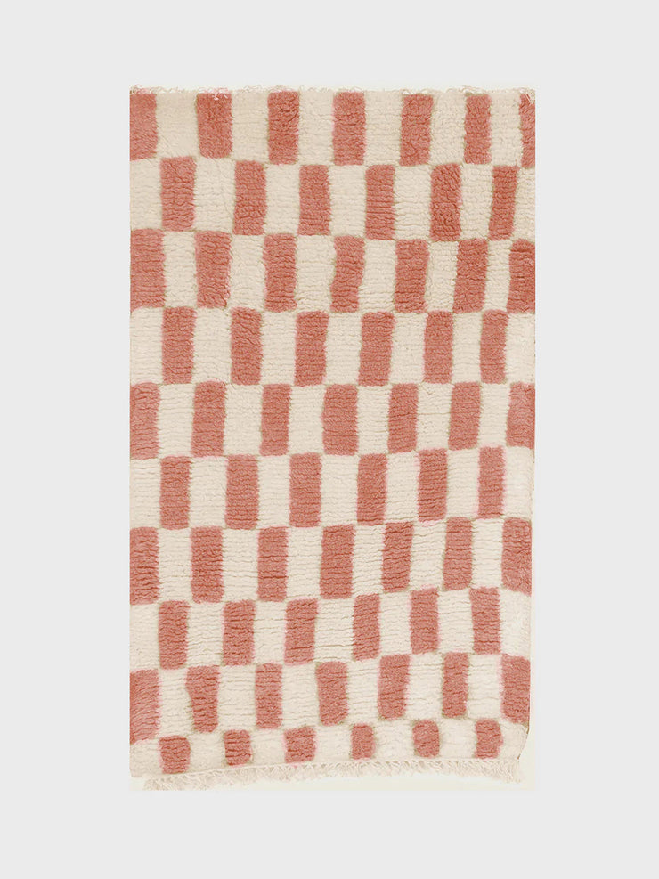Slow sunday rug in pale pink check