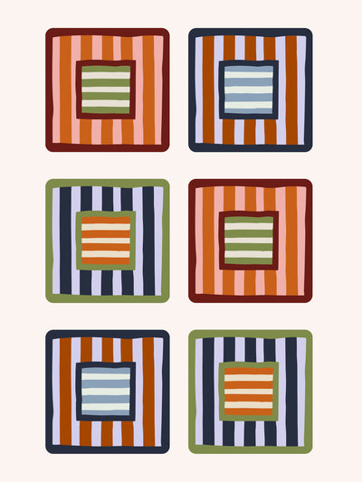 Balu London Square And Stripe placemats (set of 6) at Collagerie