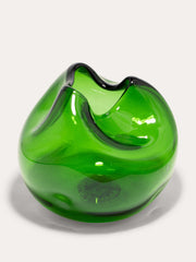 "The Bubble To End All Bubbles" recycled glass vase in green