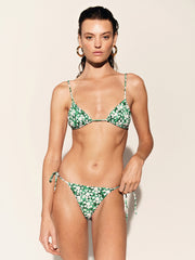 Green and white Pallas tie bikini briefs