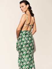 Borgo de Nor x Talia Collins green and white pallas jacquard sarong