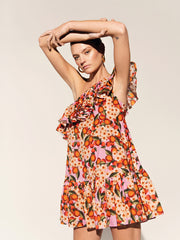 Borgo de Nor x Talia Collins Multi belisama petra one shouldered mini dress