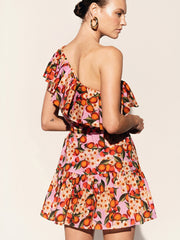 Borgo de Nor x Talia Collins Multi belisama petra one shouldered mini dress