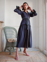Navy embroidered darsha dress