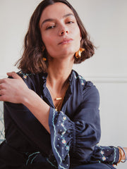 Navy embroidered darsha dress
