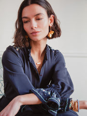 Navy embroidered darsha dress