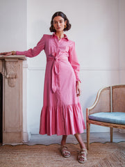 Pink nalini corduroy midi dress
