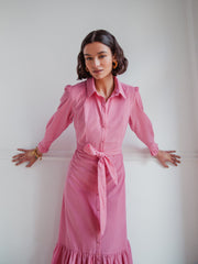Pink nalini corduroy midi dress