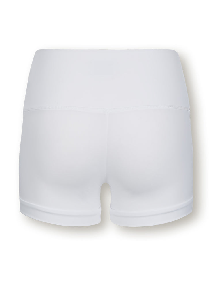 Sculpting white under-shorts with high waisted band by Exeat. Crafted from sculpting sustainable fabric. Perfect activewear | Collagerie.com