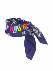 Habibi' embroidered navy bandana
