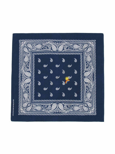 The Jacket Bar Navy blue 'Sunshine in my Rainbow' bandana at Collagerie