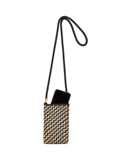 STELAR Berawa black and gold crossbody phone pouch at Collagerie