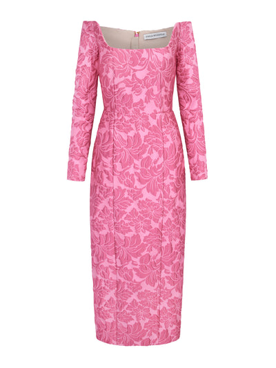 Emilia Wickstead Birch pink rose floral dress at Collagerie