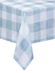 Checkmate. Cheerful and unassuming, The Sette's Blue Gingham Tablecloth is perfect for meals indoors and out. Collagerie.com