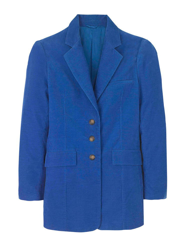 Sophisticated & smart - get suited & booted this season with this electric blue corduroy Yolke jacket. Collagerie.com
