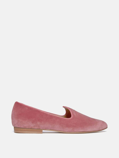 Le Monde Beryl Pink velvet Venetian slipper at Collagerie