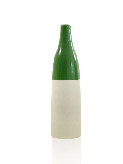 Bertioli by Thyme Ceramic Bottle Bud Vase in Spring Green at Collagerie