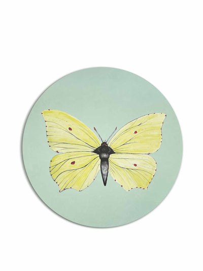 Bertioli By Thyme x Bell Hutley Yellow brimstone butterfly placemat at Collagerie