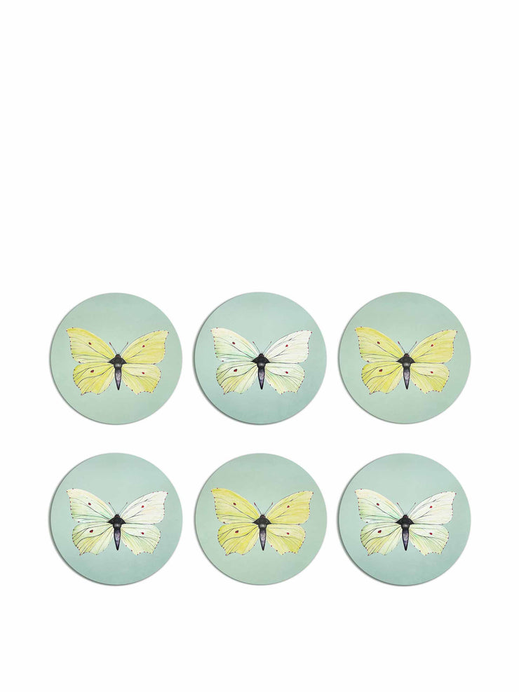 Brimstone butterfly placemats, set of 6