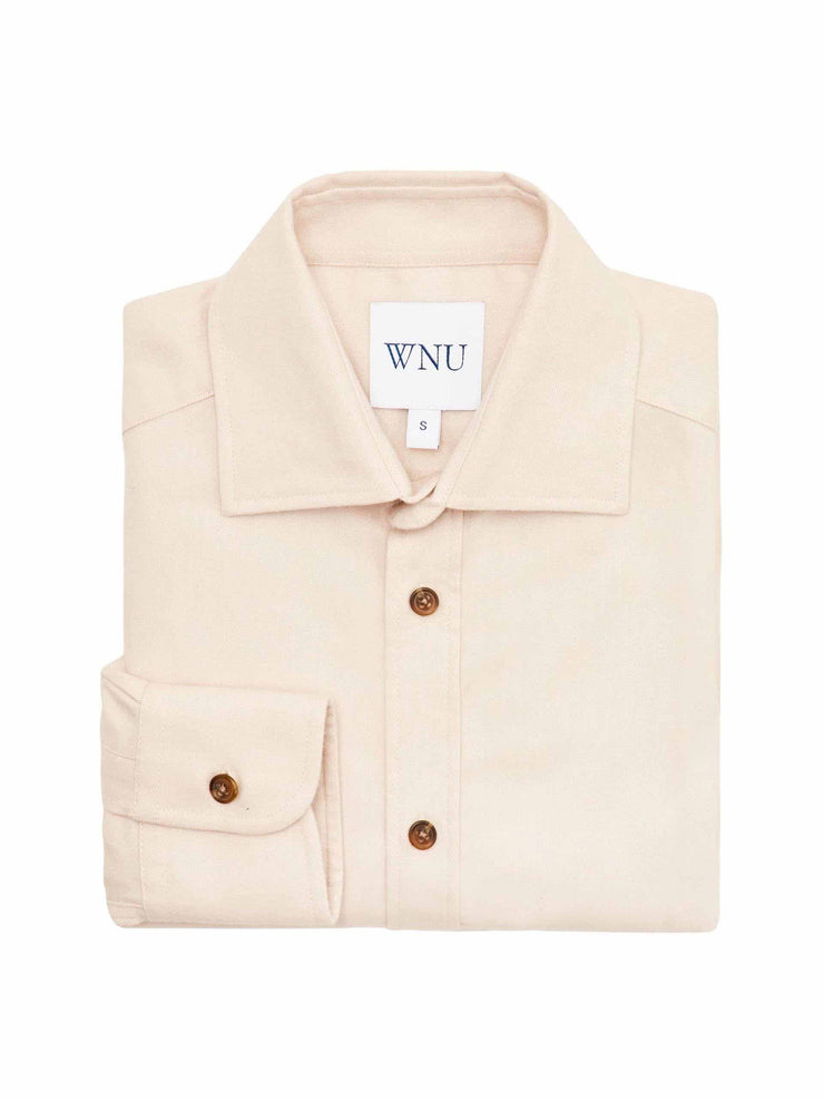The Boyfriend: oat fine brushed shirt