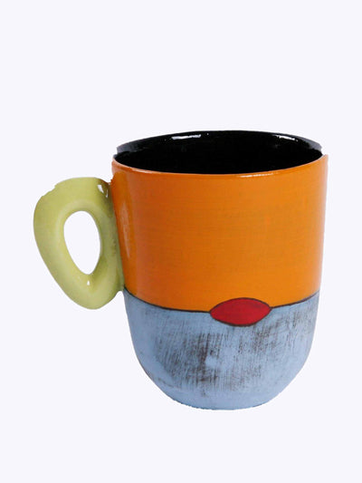 Hadeda Orange and blue espresso cup at Collagerie