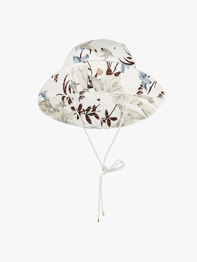 ERDEM Unstructured white tropical bloom hat at Collagerie