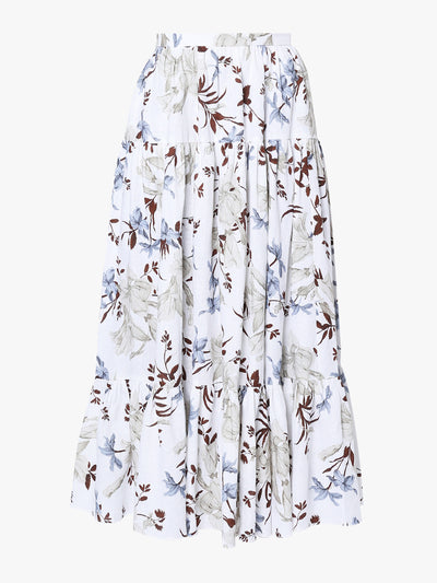 ERDEM Olympia tropical bloom white skirt at Collagerie