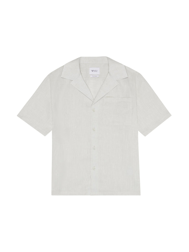 The Cabana: stone white linen shirt