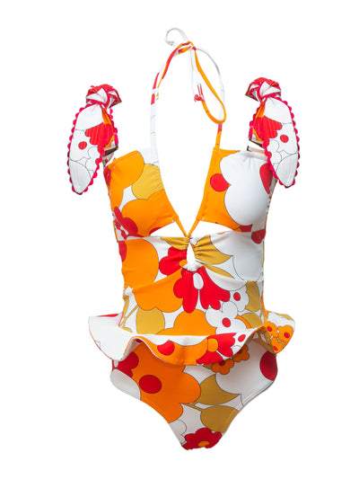 Celia B Floral print cut-out swimsuit at Collagerie