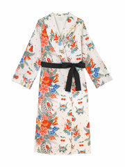 Floral cotton dressing gown