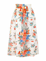 Floral print midi skirt