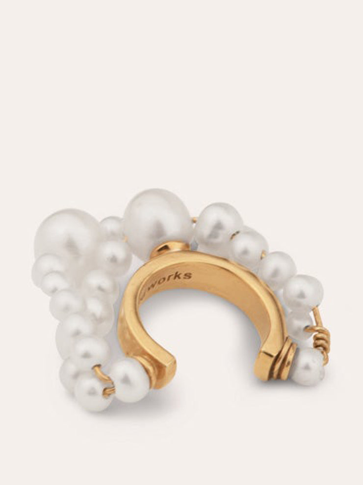 "Cumulus" pearl and gold vermeil ear cuff