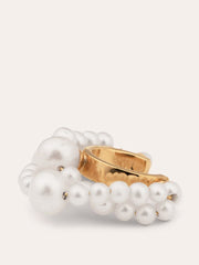 "Cumulus" pearl and gold vermeil ear cuff