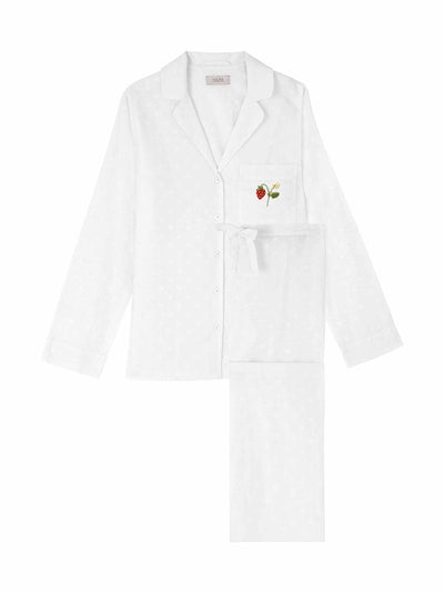 Yolke Embroidered cotton pyjamas at Collagerie
