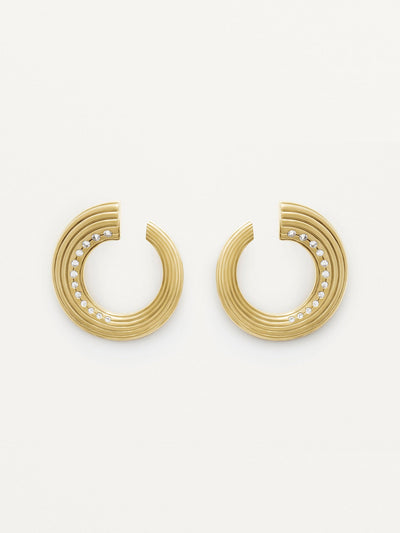 Dévé 18kt gold vermeil and white topaz hoop earings at Collagerie