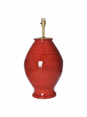 Red rounded urn ceramic lamp base