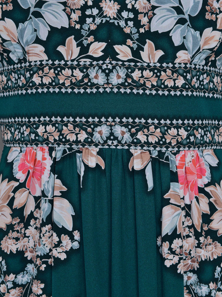 Green floral Fallon dress