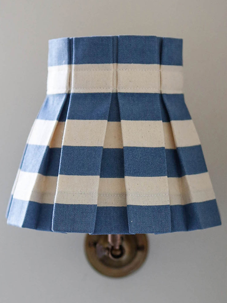 Small blue Tangier stripe lampshade